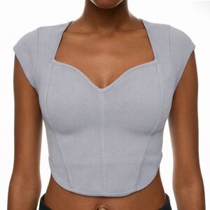 Aritzia Babaton Pale Blue Cap Sleeve Sweetheart Crop Top